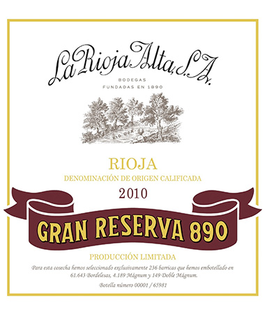 [ES015] La Rioja Alta Gran Reserva '890', 2010