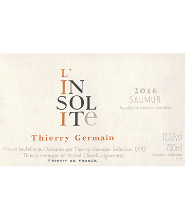 [VN004-1] Thierry Germain Domaine de Roches Neuves 'L'Insolite' Saumur, 2017